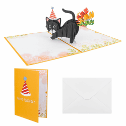 XCRPRT Geburtstagskarte Pop Up 3D Katze, Lustige Geschenkkarte, Glückwunschkarte mit Umschlag Postkarte, Ermutigungskarten für Ihre Familie, Freunde und Liebhaber