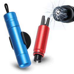 Sosayet 2 In 1 Gurtschneider Notfallhammer - 2 Stück Hammerdex Glasbrecher - Notfallhammer Auto mit Gurtschneider - Aufgerüstet Emergency Rescue Tool - Sicherheitshammer Auto fürs Bus, PKW (Rot+Blau)