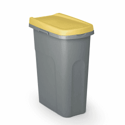 Casaria® Mülleimer Küche 25L mit Deckel Geruchsdicht Müllbeutelhalterung Kunststoff Abfalleimer 39x24cm Bad Papierkorb Büro Mülltrennsystem Gelb