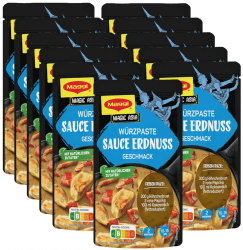 MAGGI Food Travel Würzpaste für Sauce Erdnuss Asian Style (Ohne Konservierungsstoffe, Vegetarisch) 11er Pack (11 x 65g)