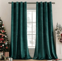 MIULEE Grün Samtvorhang Ösen 2er Set 140X245, Blickdichte Vorhänge Samt für Deko Schlafzimmer Wohnzimmer, Wunderschön Weich Vorhang Verdunkelung Velvet Curtains, Verdunkelnd Samt Gardinen Blickdicht H245 x B140 cm (2er Pack) Smaragdgrün