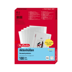 Herlitz 10843746 Aktenhülle A4 Standard , PP, 0,11 mm, transparent glasklar 100er Packung