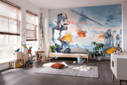 Vlies Fototapete - Star Wars Hoth Showdown- Größe 400 x 250 cm - Kinderzimmer, Tapete, Kindertapete