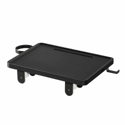 VASAGLE Bettablage, Nachttisch zum Einhängen, Regal für Hochbett, Schlitz für Handy, Getränkehalter Haken drehbar, verstellbare Klemmen, für Studentenwohnheim-Zimmer, tintenschwarz LET301B01