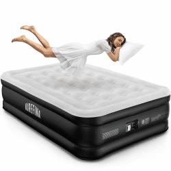 Airefina Aufblasbare Matratze, Luftmatratze mit integrierter Pumpe, Luftmatratze Selbstaufblasend in 3 Minuten, Luftbett 2 Personen für Camping & Gästebett, Langlebig & Tragbar 190 x 137 x 46cm