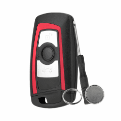 Autoschlüssel mit Fernbedienung 3 Knöpfe für BMW 1 2 3 4 Schlüssel F20 F22 F30 F31 F32 Schlüssel Gehäuse Case mit Schraubendreher und Schlüsselring mit CR2450 Batterie rote Umrandung