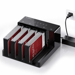 ORICO 5-Bay Festplatten Dockingstation mit Offline-Klonfunktion, SATA auf USB 3.0 HDD Dock bis zu 90 TB Speicher, inkl. 12V/6,5A Netzteil, Schwarz (6558US3-C)