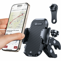 andobil Handyhalterung Fahrrad [ 1S Schnellspanner ] 2024 New [ Patent Diebstahlschutz ] Handyhalterung Motorrad Super für Lenker mit wenig Platz & Handy mit Hülle, für iPhone 16/15/14/13/12 Pro Max