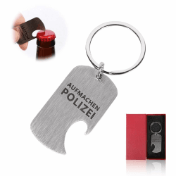 Geschenke für Männer Flaschenöffner Schlüsselanhänger - Aufmachen Polizei Edelstahl Flaschenöffner Lustig Polizei Geschenke als Mitbringsel, Geburtstag, mit Roter Geschenkkarton