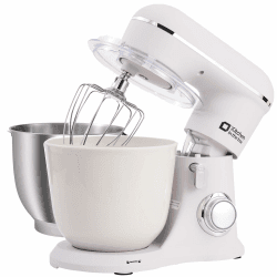 Kitchen in the Box Küchenmaschine, 4,5 L & 5 L Knetmaschine, 10+P Geschwindigkeits Teigmaschine mit Knethaken, Rührhaken und Schneebesen, 1300 W (Weiß)