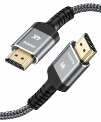 SNOWKIDS 6Meter 4K60Hz HDMI Kabel, HDMI Vergoldete Anschlüsse Nylon Geflochtenes Kabel mit Ethernet/Audio Rückkanal, Kompatibles 4K 2160p,1080p, 3D-Grau
