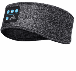 Schlafkopfhörer Bluetooth Geschenke für Frauen/Männer - Stirnband Kopfhörer Schlafen Männer Geschenke für Mama Papa, Schlafmaske mit Kopfhörer HD Stereo Lautsprecher, SchlafKopfhörer für Schlaf, Yoga Grau