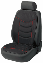 Walser Autositzauflage Elegance Plus in Schwarz/Rot, Universelle Schutzauflage, Autositz Schutzunterlage, PKW Sitzschoner, Sitzaufleger 14275 Schwarz/Rot Elegance Plus