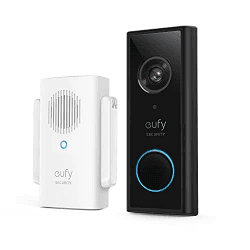 eufy Security Video Doorbell 2K HD Kabellose Sicherheitskamera mit Türklingel & Türglocke, Akkubetrieben, K.I. Personenerkennung mit AI,Mühelose Installation(Generalüberholt)