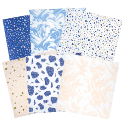 RUSPEPA Geschenkpapier Seidenpapier – 30 Blatt Rosa Und Blaues Marmorset Designpapier Zum Verpacken, Basteln – 50 X 50 cm Pink & Blau - Marmor - 30 Blatt