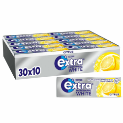 Extra Professional White Citrus, Zuckerfreier Kaugummi, Multipack mit 30x10 Dragees, Für frischen Atem