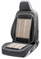 Walser CarComfort atmungsaktive Bambus-Sitzauflage, Autositzauflage mit Bambus, Sitzaufleger universal, PKW Sitzauflage in beige/schwarz