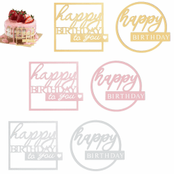 NAROSEBE Happy Birthday Tortendeko 6 Stück Tortenstecker Kuchenstecker Geburtstag, Acryl Happy Birthday Cake Topper, Kuchen Deko Geburtstag, Tortenaufleger Geburtstag für Mädchen Jungen Frauen Mann