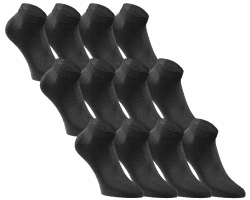 JACK & JONES Sneaker Socken Herren & Damen 12er Set Kurze Socken Baumwolle 43-46 All Black