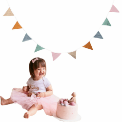 Wimpelkette Kinderzimmer, Girlande Kinderzimmer Deko zum Aufhängen, Bunte Fahnen Banner Hausbett Deko, Babyzimmer Dekoration Outdoor Wimpelkette Girlande für Party, Geburtstag, Hochzeit