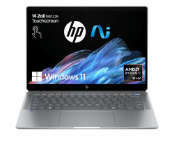 HP OmniBook Ultra, Copilot+ KI PC, 14 Zoll 2,8K IPS Touch-Display, 400 Nits, AMD Ryzen AI 9 HX 375, 32 GB RAM, 1TB SSD, AMD Radeon-Grafikeinheit, QWERTZ, Windows 11 Home, Silber