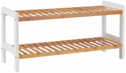 HAKU Möbel Schuhregal Natur, weiß, Bambus, MDF - Maße: B 70 cm x H 34 cm x T 26 cm, Style: Scandinavian