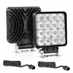 Fxlpower 2 Stück 22W LED Flutlicht Arbeitsscheinwerfer mit 1-Meter DT-2-Kontakt Kabel 12-80V, IP67 Offroad led Scheinwerfer, Rückfahrscheinwerfer für Baufahrzeuge, Landwirtschaftsfahrzeuge, Trecker