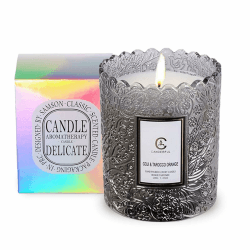 Duftkerze in eleganter Glasbox, 7 Unzen / 200g - 100% natürliche Sojawachs, 30 Stunden Brenndauer - Perfekter Raumduft (schwarzer Trüffel) Schwarze Trüffel