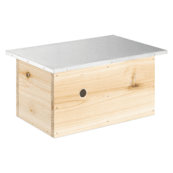 Navaris Hummelhaus aus Holz und Metall - 30x20x14,5cm Hummelkasten - Garten Nistkasten Insektenhotel für Hummeln - Nisthilfe Hummelhotel Hummelkiste