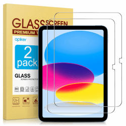 apiker für iPad 10. Generation Panzer Schutz Glas, 9H Härte Folie kompatibel mit iPad 10. Generation 2022, Anti- Kratzer, Bläschenfrei, 2 Stück