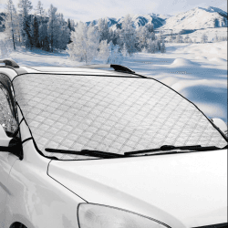 Longing Home Frontscheibenabdeckung, Scheibenabdeckung Auto Winter Windschutzscheibe Abdeckung Fixierung Faltbare Abnehmbare Eisschutzfolie für die gegen Schnee, EIS, Frost, Staub, Sonne 157x128cm