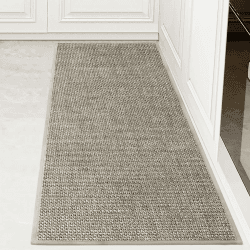 KMVIZI Küchenteppich Waschbar rutschfest, Küchenläufer, Wasserdicht Kreuzgeflecht Küchenmatten, Teppich Läufer Flur für Küche, Terrasse & Wohnraum, Titanium Grau, 50X120cm