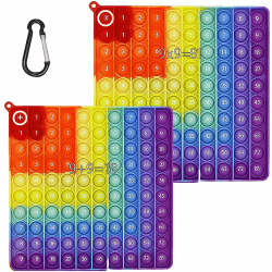 FENGCHUANG Pop it Rainbow Multiplikationsbrett, Push Pop Bubble Fidget Sensory Toy, Silikon-Stressabbau-Spielzeug, Multiplikation für Kinder Lernspielzeug für Zusat
