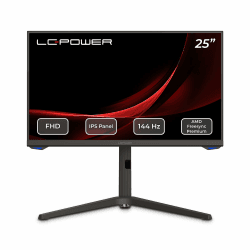 LC-POWER LC-M25-FHD-144 24,5" Gaming Monitor - Full HD 1920x1080, 144 Hz, Fast IPS, 1 ms Reaktionszeit, AMD FreeSync™ Premium, Pivot-Funktion, Pip/PbP, Höhenverstellbar, USB-C
