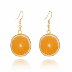 Culer Weibliche Früchte Ohrringe Frucht-Ohr-bolzen Lustige Nette Ohrringe Tropfen Baumeln (orange)