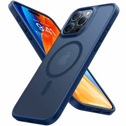 TORRAS Guardian-Mag für iPhone 16 Pro Hülle für MagSafe Zertifizierte Militärschutz und Magnetkraft Handyhülle iPhone 16 Pro Case Stoßfest Kratzfest Schutzhülle Cover Edle Matt Blau