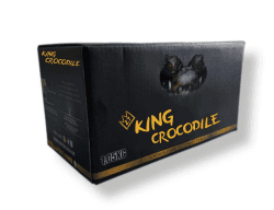 King Crocodile Kokosnuss Kohle mit Langer Brenndauer I 27x27mm Nachhaltige Naturkohle I wenig Asche I geringer Rauchentwicklung I Grillkohle I Kohle Würfel in Premium Qualität (Consumer, 1kg)