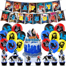 Godzilla Thema Party Dekoration, 30Pcs Godzilla Kindergeburtstag Party Deko, Godzilla vs Kong Geburtstag Luftballons Set, Happy Birthday Banner Cake Toppers, für Jungen Godzilla Kinder Party Supplies