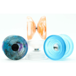 YoyoFactory Atom Smasher Yo-Yo - TRANSPARENT (Fortgeschrittenes YoYo, Fingerdrehung und DNA Tricks, Schnur und Anleitung Enthalten)