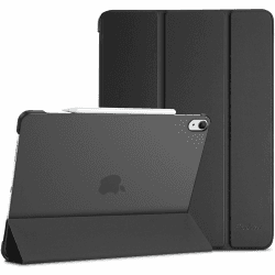 ProCase Hülle für iPad Air 13 Zoll M2 2024, Dreifache Schutzhülle Case für 13" iPad Air (M2) 2024, Dünn Leicht Smart Cover mit Translucent Frosted Rückhülle Kompatibel mit ipad Air 13 M2 2024 -Schwarz