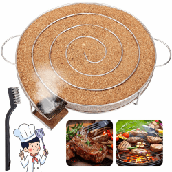 Encham Rund Rauchgenerator Edelstahl Kaltraucherzeuger Kaltrauchgenerator für Kugelgrill Smoker und Räucherofen