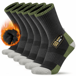 KEECOW Merino Wolle Wandersocken Herren & Damen 3 Paar, Thermo Fleece Socken Wintersocken Warmesocken für Outdoor Sport 43-46 Grüner