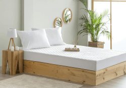 Todocama Matratzenschoner, gesteppt, milbendicht, mit atmungsaktiver und wasserdichter Membran und sanitärer Behandlung, für Bett 80 x 190/200 cm, Weiß