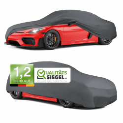 Walser Premium Abdeckung Auto Indoor Stretch Plus Qualitätssieger Sehr Gut* Autoabdeckung Winter Autogarage Abdeckung Autoplane Winter Autogarage Abdeckung Winter Auto Abdeckplane Kombi XL anthrazit