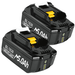 2X 18V 5000mAh Li-ion Ersatzakku für Makita Akku BL1850B BL1830 BL1850 BL1860 BL1830B BL1860B BL1840 BL1820 BL1845 BL1835 BL1815 LXT-400 mit LED Indikator