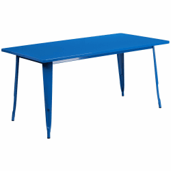 Flash Furniture 31.5'' x 63'' Rectangular Blue Metal Indoor-Outdoor Table, Blau