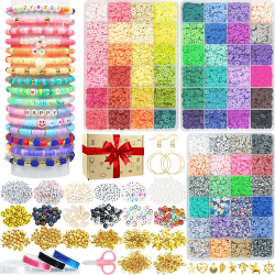 72 Farben 11520 Stück Perlen Set Zum Auffädeln, 6mm Perlen für Armbänder, Perlenset Polymer Clay Beads für DIY Schmuck Halskette Ohrringe Kette für Kinder Erwachsene