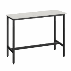 VASAGLE Bartisch, Küchentisch, Küchentresen, rechteckiger Stehtisch, Metallgestell, 40 x 120 x 90 cm, einfacher Aufbau, schmal, Industrie-Design, vintageweiß-tintenschwarz LBT010B73