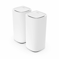 Linksys Velop Pro WiFi 6E Mesh-System MX6202-KE – Cognitive Mesh-Router mit 6-GHz-Band-Zugriff und 5,4 Gbit/s – Mesh-Abdeckung für bis zu 550 m² und 400 Geräte – 2er-Pack 2er-Packung WiFi 6E