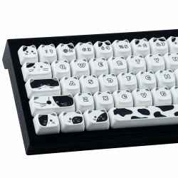 PBT Keycaps 135 Keys Black and White Cat Cute Cat Shape keycaps Set Dye-Sublimation Mao Profile Custom Keycaps for Cherry Gateron MX Swithes Mechanical Keyboards